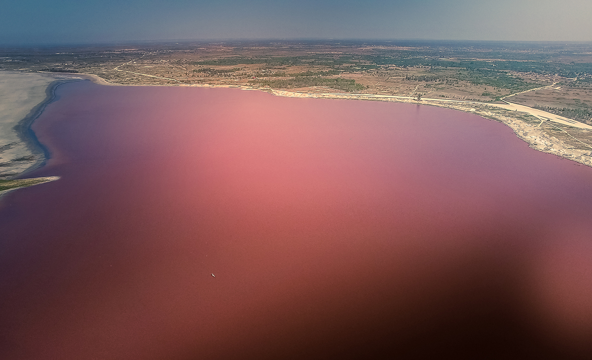 USA lac bord de couleur rose